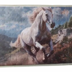 Puzzle s potlačou biely kôň