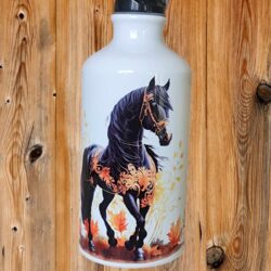 Turistická fľaša s potlačou Black horse 2