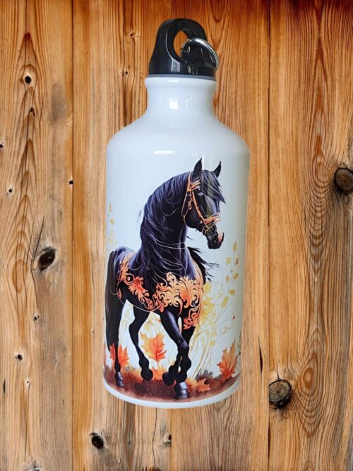 Turistická fľaša s potlačou Black horse 2